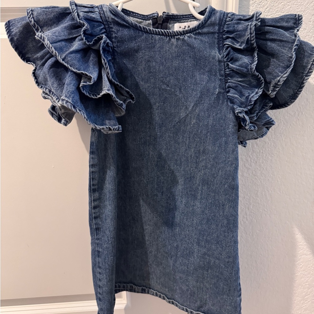 Lola + The Boys Blue Ruffle Sleeve Blouse